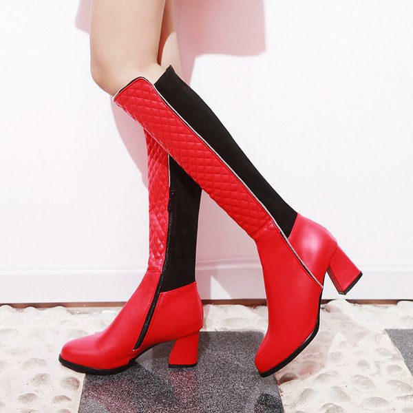 women boots comfort square heel knee high boots fashion boots women pointed toe mixed colors autumn winter plush shoes woman t200425, Black
women boots comfort square heel knee high boots fashion boots women pointed toe mixed colors autumn winter plush shoes woman t200425, Black