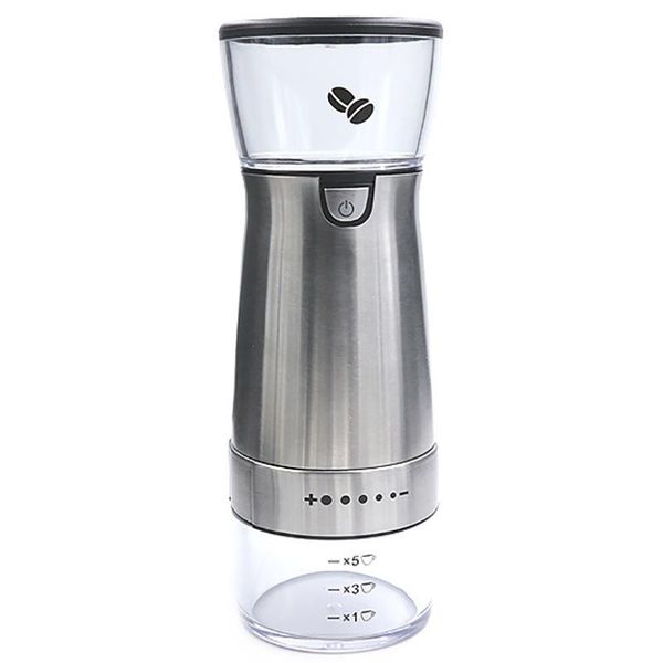 electric handheld coffee grinder, portable rechargeable burr grinder with adjustable coarseness grind settings
electric handheld coffee grinder, portable rechargeable burr grinder with adjustable coarseness grind settings