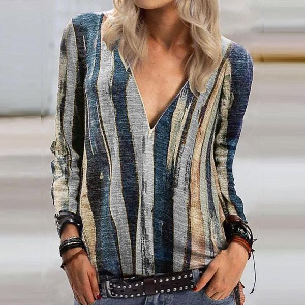 fashion autumn korean womens tshirts casual long women v-neck zipper colour stripe printing long sleeves mujer camisetas, White
fashion autumn korean womens tshirts casual long women v-neck zipper colour stripe printing long sleeves mujer camisetas, White