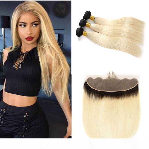 ombre human hair bundles with lace frontal t1b 613 brazilian straight virgin hair weaves closure two tone dark roots honey blonde hair, Black;brown
ombre human hair bundles with lace frontal t1b 613 brazilian straight virgin hair weaves closure two tone dark roots honey blonde hair, Black;brown