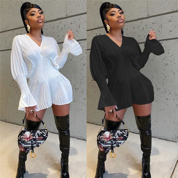 ol style solid color designer womens pleated dress v neck long sleeve mini dress autumn female clothes, Black;gray
ol style solid color designer womens pleated dress v neck long sleeve mini dress autumn female clothes, Black;gray