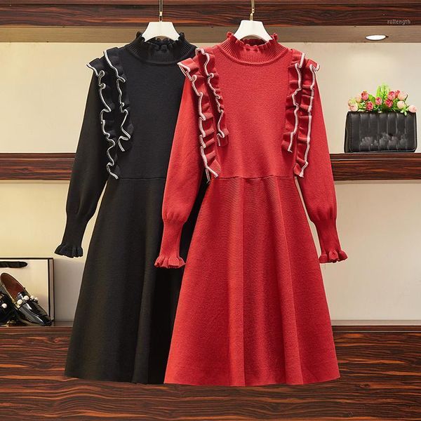 jsxdhk plus size l-4xl autumn winter dress women new stand collar ruffles red knitted sweater dress red lantern sleeve vestidos1, Black;gray
jsxdhk plus size l-4xl autumn winter dress women new stand collar ruffles red knitted sweater dress red lantern sleeve vestidos1, Black;gray