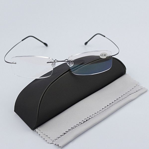 ultralight titanium rimless rectangular glasses spectacles eyeglass eyewear 
ultralight titanium rimless rectangular glasses spectacles eyeglass eyewear