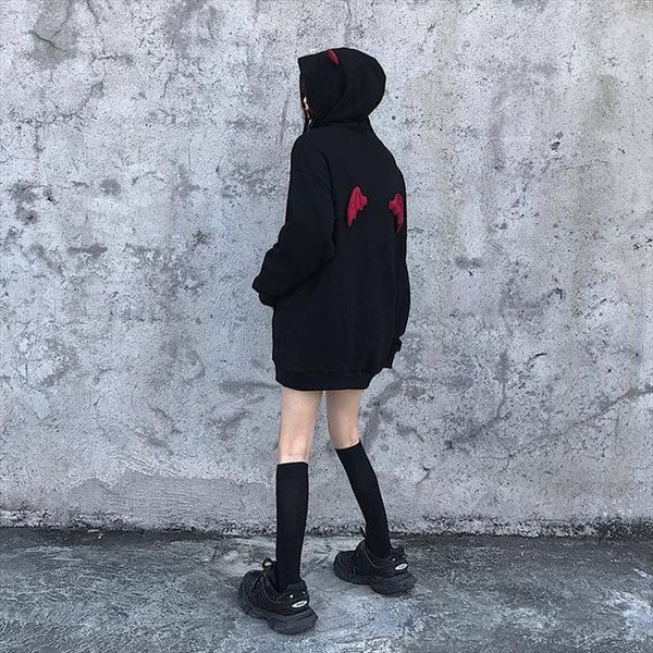 harajuku devil wing hooded women fleece sweatshirt casual loose long sleeve hoodies sweatshirt female autumn warm pullover, Black
harajuku devil wing hooded women fleece sweatshirt casual loose long sleeve hoodies sweatshirt female autumn warm pullover, Black