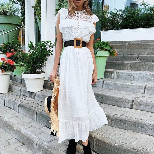 women's chiffon lace hollow out long dress patchwork sleeveless o-neck female dresses 2020 summer fashion ladies vestidos1, Black;gray
women's chiffon lace hollow out long dress patchwork sleeveless o-neck female dresses 2020 summer fashion ladies vestidos1, Black;gray
