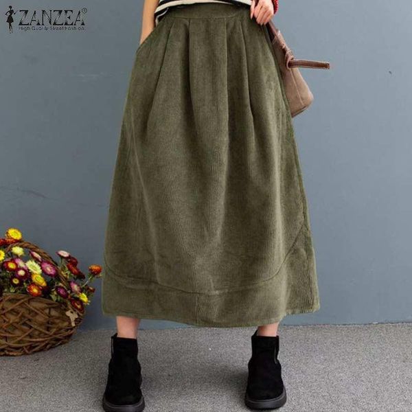 2021 zanzea women's autumn skirts vintage high waist solid corduroy skirt casual loose jupe plus size harajuku long faldas saia, Black
2021 zanzea women's autumn skirts vintage high waist solid corduroy skirt casual loose jupe plus size harajuku long faldas saia, Black