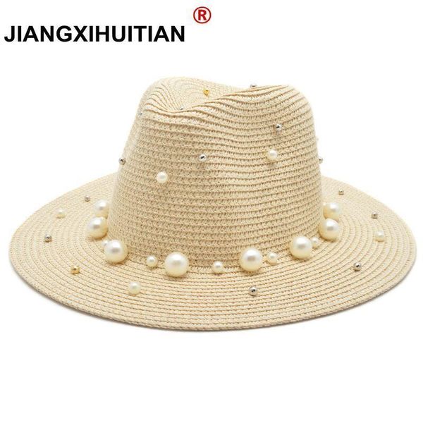 2018 summer british pearl beading flat brimmed straw hat shading sun hat lady fashion beach hat jazz 55-58cm qylequ yyysports, Black;white
2018 summer british pearl beading flat brimmed straw hat shading sun hat lady fashion beach hat jazz 55-58cm qylequ yyysports, Black;white