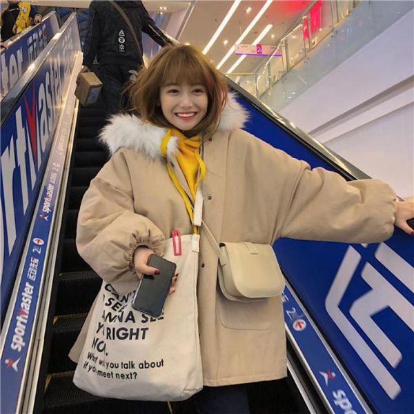 women's down & parkas medium-long style women thicker with fur hooded womens korean sweet wide-waisted warm winter students cotton coat, Black
women's down & parkas medium-long style women thicker with fur hooded womens korean sweet wide-waisted warm winter students cotton coat, Black