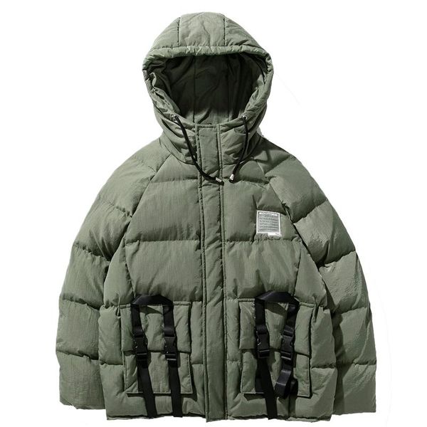 men's down & parkas 2021 winter jackets parka men hooded streetwear ribbon harajuku cargo thicken warm outwear coat, Black
men's down & parkas 2021 winter jackets parka men hooded streetwear ribbon harajuku cargo thicken warm outwear coat, Black