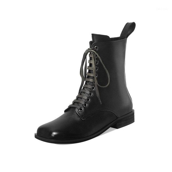 genuine leather chunky low heels motorcycle boots lace up ankle boots 2020 winter shoes woman platform working1, Black
genuine leather chunky low heels motorcycle boots lace up ankle boots 2020 winter shoes woman platform working1, Black