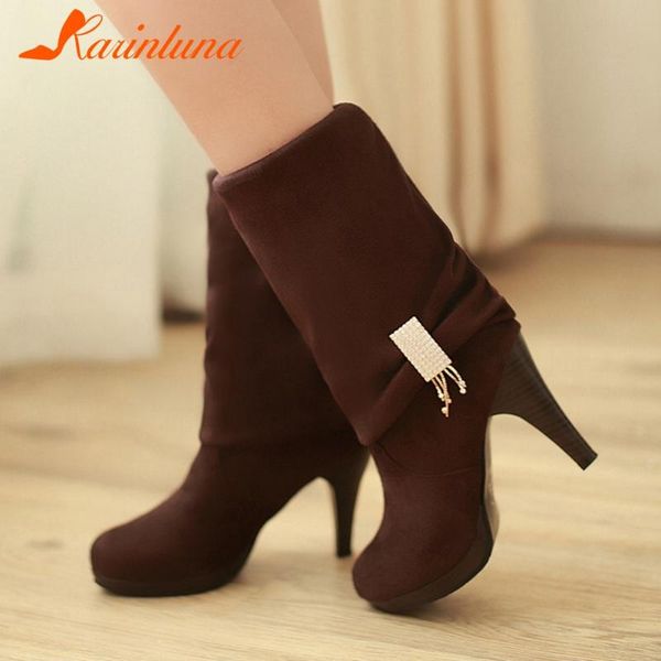 female shoes fashion new flock classics round toe turned-over edge metal decoration spike heels autumn winter booties, Black
female shoes fashion new flock classics round toe turned-over edge metal decoration spike heels autumn winter booties, Black