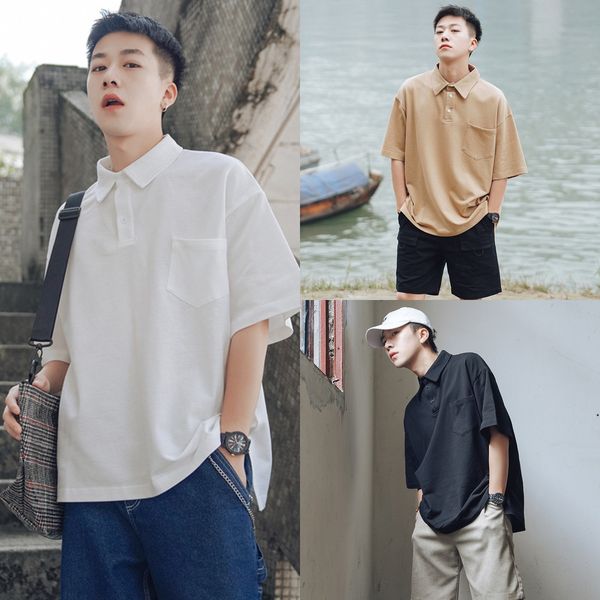 intfeday 2019 quality men's short sleeve literary trend men's korean loose solid t-shirt t-shirt polo 4yped, Blue 
intfeday 2019 quality men's short sleeve literary trend men's korean loose solid t-shirt t-shirt polo 4yped, Blue