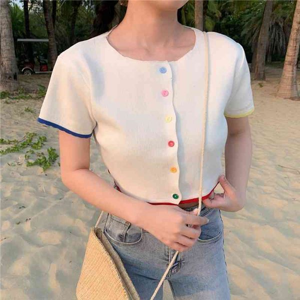 o-neck knitted casual short sleeve thin sweater cardigans women summer colorful buttons cardigan shirts crop for girls, White;black
o-neck knitted casual short sleeve thin sweater cardigans women summer colorful buttons cardigan shirts crop for girls, White;black