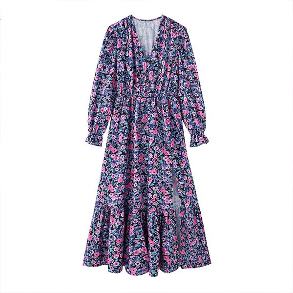2021 new autumn v neck floral print for women casual slim long sleeve split female boho elegant maxi party vestidos noqv, Black;gray
2021 new autumn v neck floral print for women casual slim long sleeve split female boho elegant maxi party vestidos noqv, Black;gray
