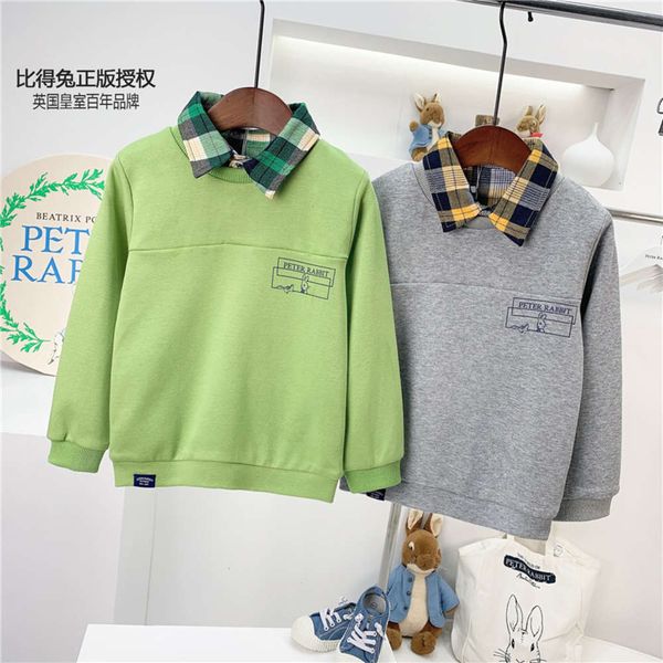 spring new long sve solid color printed sweater boys' collar children's pullover, Black
spring new long sve solid color printed sweater boys' collar children's pullover, Black