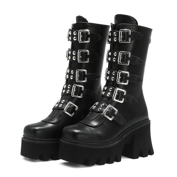 2020 womens platform boots winter gothic punk black buckle strap zipper wedges goth shoes mid calf combat boots bigsize
2020 womens platform boots winter gothic punk black buckle strap zipper wedges goth shoes mid calf combat boots bigsize
