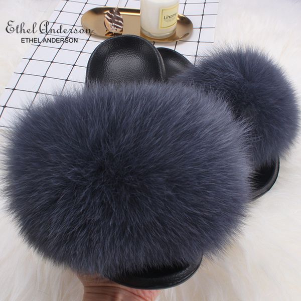 ethel anderson real fox fur slippers slides fashion summer extra large flip flop fur sandals casual shoes x1020, Black
ethel anderson real fox fur slippers slides fashion summer extra large flip flop fur sandals casual shoes x1020, Black