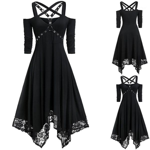 novelty women dress halloween party open shoulder lace half sleeve gothic dress fashion female autumn winter plus size n291, Black;gray
novelty women dress halloween party open shoulder lace half sleeve gothic dress fashion female autumn winter plus size n291, Black;gray