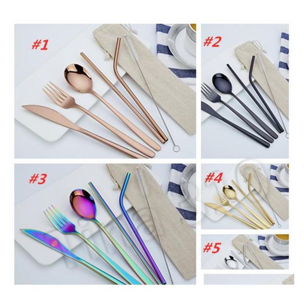 new pcs 1set stainless steel cutlery set knife fork spoon straw with cloth pack kitchen dinnerware tableware kit flatw jllqzl sinabag
new pcs 1set stainless steel cutlery set knife fork spoon straw with cloth pack kitchen dinnerware tableware kit flatw jllqzl sinabag