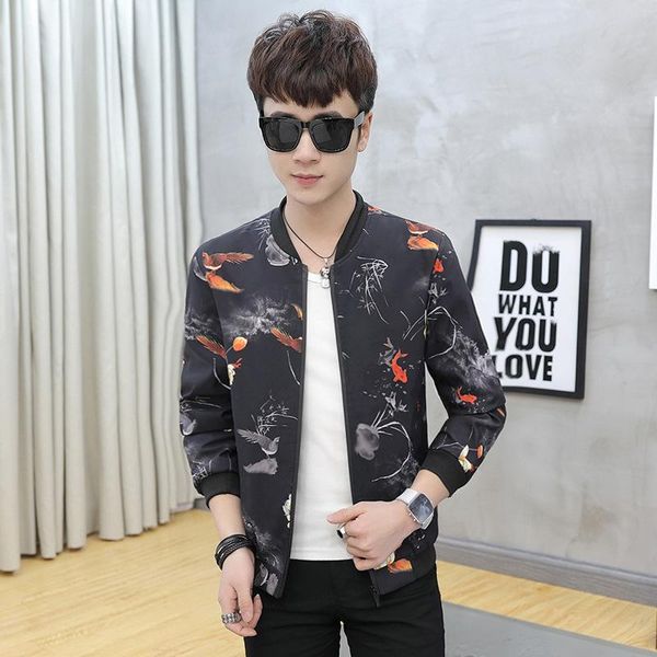 men's jackets jacket casual print stand collar thin youth trend men, Black;brown
men's jackets jacket casual print stand collar thin youth trend men, Black;brown