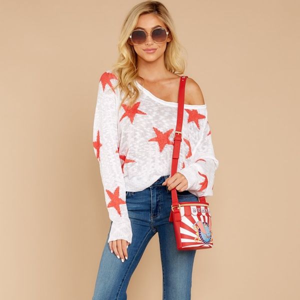 loose star print fashion casual new style sweater woman four colors winter clothes women y200910, White;black
loose star print fashion casual new style sweater woman four colors winter clothes women y200910, White;black