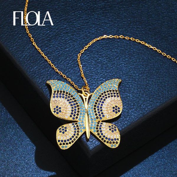 pendant necklaces flola turkish big zircon butterfly charm necklace for women gold blue insect long statement jewelry nken88, Silver
pendant necklaces flola turkish big zircon butterfly charm necklace for women gold blue insect long statement jewelry nken88, Silver