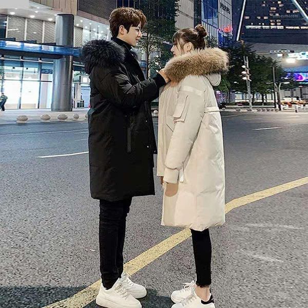 men's down & parkas couples detachable real fur hood knee length waterproof coats 90% duck jackets for men women winter outerwear jk-81, Black
men's down & parkas couples detachable real fur hood knee length waterproof coats 90% duck jackets for men women winter outerwear jk-81, Black