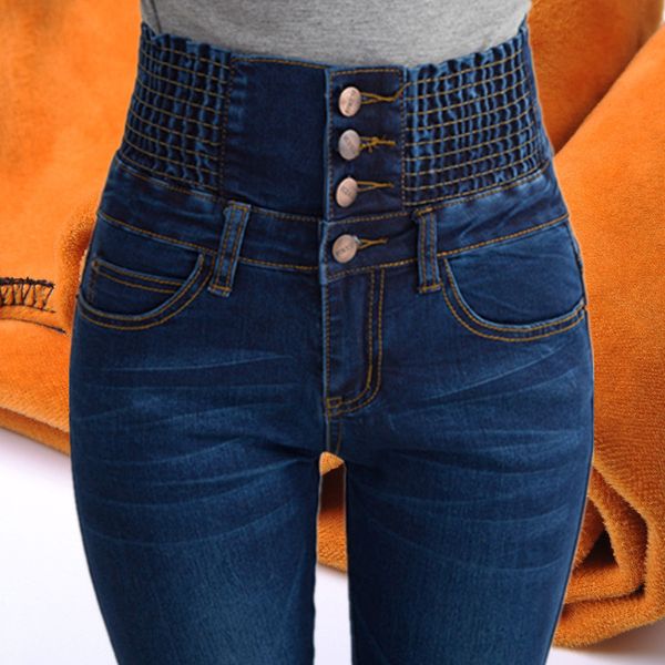 winter women's with high waist modis black fleece woman plus denim pants female jeans large size, Blue
winter women's with high waist modis black fleece woman plus denim pants female jeans large size, Blue