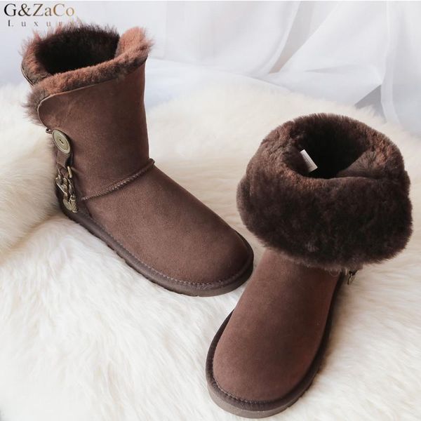 gzaco овчины снега сапоги натуральной овечьей fur boots женщины mid теленок metal кисточкой real овцы без скольжения женщины, Black
gzaco овчины снега сапоги натуральной овечьей fur boots женщины mid теленок metal кисточкой real овцы без скольжения женщины, Black
