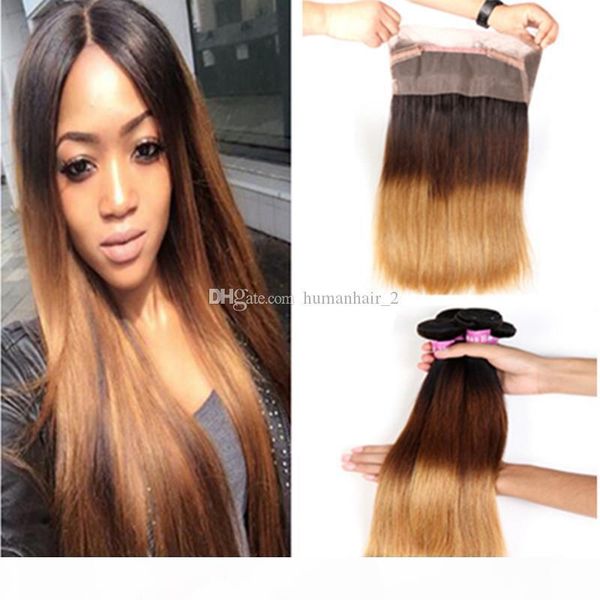 three tone straight human hair bundles with ombre 360 lace frontal closure 1b 4 27 honey blonde ombre straight brazilian viirgin hair 4pcs, Black;brown
three tone straight human hair bundles with ombre 360 lace frontal closure 1b 4 27 honey blonde ombre straight brazilian viirgin hair 4pcs, Black;brown