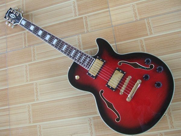 flyoung lp semi hollow double f-hole electric guitar tiger maple black circle red gold pickup gold
flyoung lp semi hollow double f-hole electric guitar tiger maple black circle red gold pickup gold