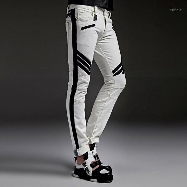 jeans straight male slim summer male white trousers men's jeans stitching trousers white hole straight leg pants men streetwear1, Blue
jeans straight male slim summer male white trousers men's jeans stitching trousers white hole straight leg pants men streetwear1, Blue
