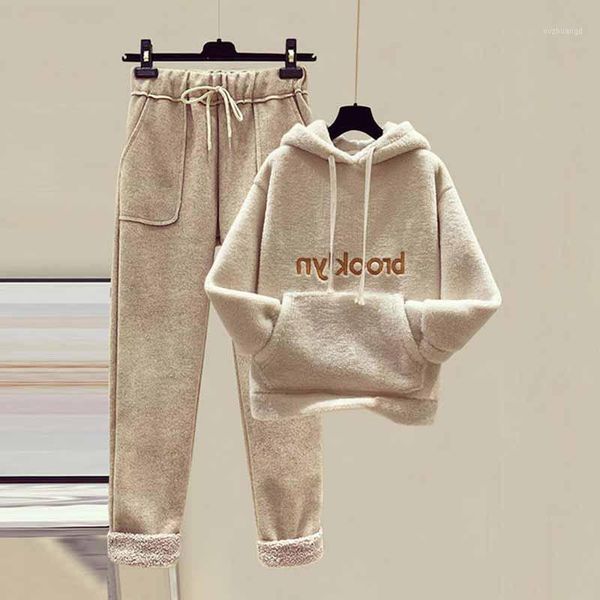 female wool suit loose plus velvet padded faux lamb wool pants two piece set winter tracksuit for women 2020 s-3xl1, Gray
female wool suit loose plus velvet padded faux lamb wool pants two piece set winter tracksuit for women 2020 s-3xl1, Gray