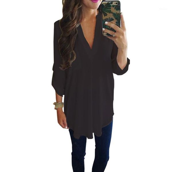 women's blouses & shirts v neck party women blouse solid long sleeve summer pullover casual with pocket chiffon plus size loose tunic1, White
women's blouses & shirts v neck party women blouse solid long sleeve summer pullover casual with pocket chiffon plus size loose tunic1, White