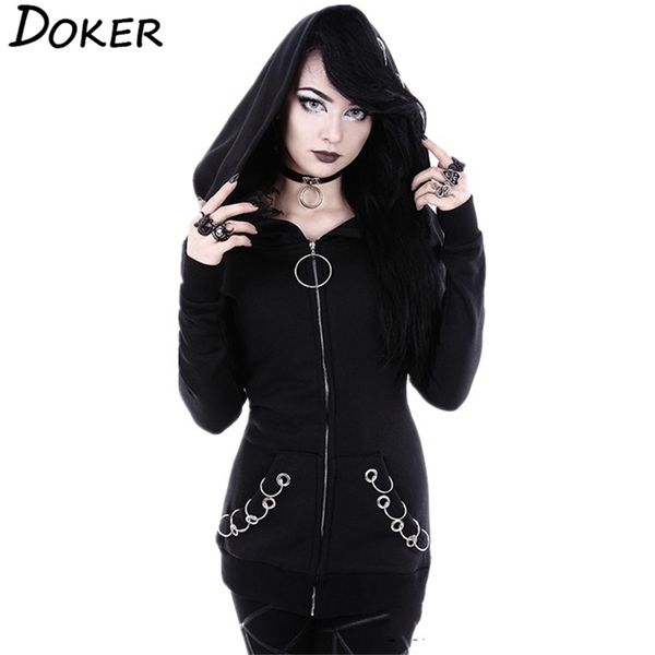women punk hoodie sweatshirt autumn long sleeve iron ring hooded zipper jackets casual plus size black female clothes 201211
women punk hoodie sweatshirt autumn long sleeve iron ring hooded zipper jackets casual plus size black female clothes 201211