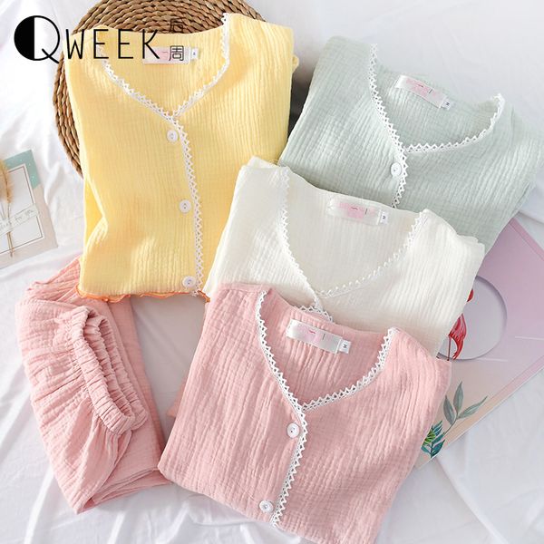 qweek cotton pajamas women loungewear sleepwear set long sleeve night suit for women homewear women pijama thin pj set pyjamas t200707, Black;red
qweek cotton pajamas women loungewear sleepwear set long sleeve night suit for women homewear women pijama thin pj set pyjamas t200707, Black;red