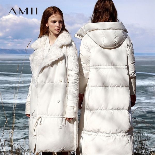 amii minimalist white duck down jacket winter women lapel solid female thick down long coat 11980077 lj201127, Black
amii minimalist white duck down jacket winter women lapel solid female thick down long coat 11980077 lj201127, Black