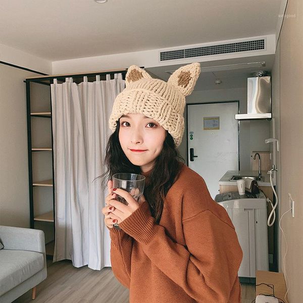 beanie/skull caps women sweet cat ear coarse knitted hat winter warm solid beanies panama girl melon bonnet skull cap present1, Blue;gray
beanie/skull caps women sweet cat ear coarse knitted hat winter warm solid beanies panama girl melon bonnet skull cap present1, Blue;gray