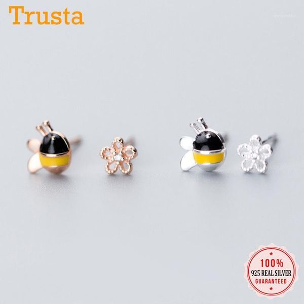 trusta 100% 925 sterling silver women's jewelry asymmetrical bee flowers stud earrings gift for girls kids lady madam ds7341, Golden;silver
trusta 100% 925 sterling silver women's jewelry asymmetrical bee flowers stud earrings gift for girls kids lady madam ds7341, Golden;silver