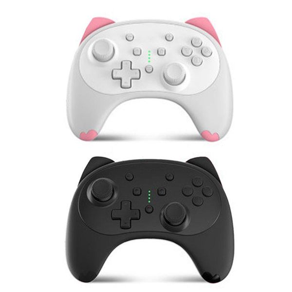 cute cat gamepad wireless bluetooth game remote controller joystick double vibration game pad for switch pro switch lite