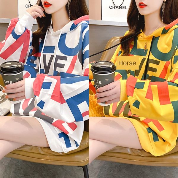 new letter prin sweater sweaterted sweater in autumn and winter 2020 large women's wear korean loose hooded women 3vftm, Black
new letter prin sweater sweaterted sweater in autumn and winter 2020 large women's wear korean loose hooded women 3vftm, Black