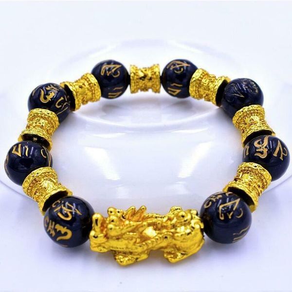 1pc good luck obsidian bead bracelet men and women wristband gold black pixiu fortune and good luck bracelet, Golden;silver
1pc good luck obsidian bead bracelet men and women wristband gold black pixiu fortune and good luck bracelet, Golden;silver