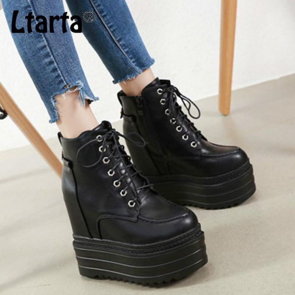 boots ltarta 2021 winter fashion women's thick sponge shoes 13cm lace-up booties wedge high heels -999-5, Black
boots ltarta 2021 winter fashion women's thick sponge shoes 13cm lace-up booties wedge high heels -999-5, Black