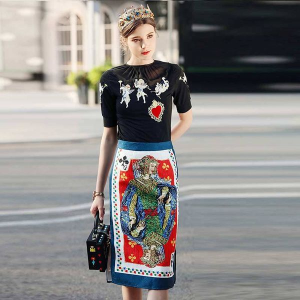 xf set 2 vintage embroidered, spring , black, poker impression, half skirt 9kfk, White
xf set 2 vintage embroidered, spring , black, poker impression, half skirt 9kfk, White