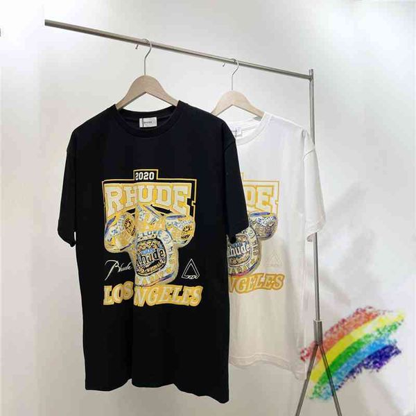 new los angeles rhude t-shirt men women 1:1 fashion casual tee short sleeve, White;black
new los angeles rhude t-shirt men women 1:1 fashion casual tee short sleeve, White;black