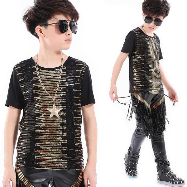children performance clothing boys sequins t-shirt fringe pants set stage outfits singer host costumes hip hop clothing dqs2777, Black;red
children performance clothing boys sequins t-shirt fringe pants set stage outfits singer host costumes hip hop clothing dqs2777, Black;red