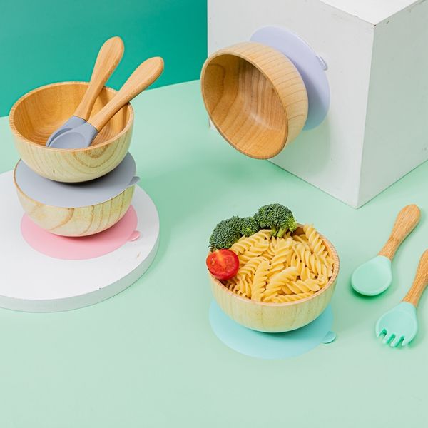 baby feeding bowl set wooden bowl & spoon set suction cup dishes tableware children baby plate children's dishes products gifts lj20122
baby feeding bowl set wooden bowl & spoon set suction cup dishes tableware children baby plate children's dishes products gifts lj20122