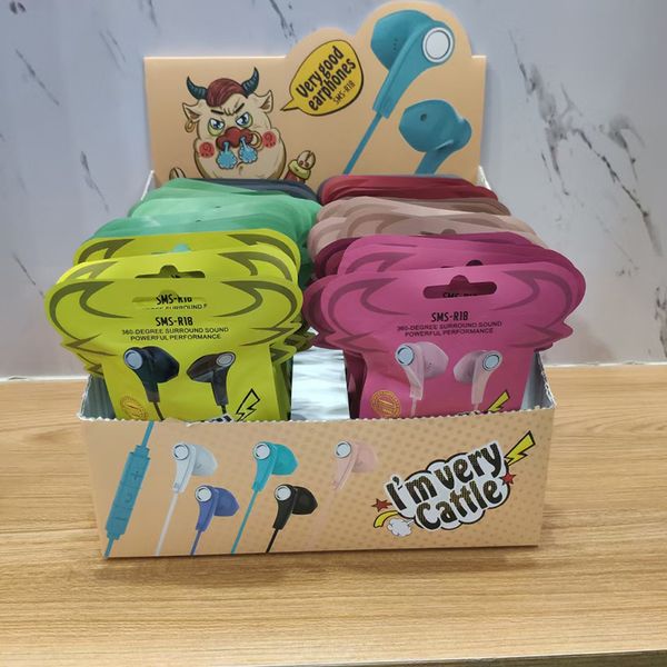 wired mobile earphone r18 with strong bass suitable for smartphone online chatting call wired in color bag 50pcs in diaplay box
wired mobile earphone r18 with strong bass suitable for smartphone online chatting call wired in color bag 50pcs in diaplay box