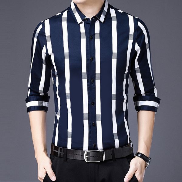 spring and autumn men's long sleeve korean fashion pure cotton shirt men's slim and versatile striped inch shirt lxb6c, Blue
spring and autumn men's long sleeve korean fashion pure cotton shirt men's slim and versatile striped inch shirt lxb6c, Blue