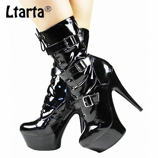ltarta 15cm super high-heeled belt button women's boots black bright painted shoes retro-ancient spring autumn shoes lyp-c-040
ltarta 15cm super high-heeled belt button women's boots black bright painted shoes retro-ancient spring autumn shoes lyp-c-040